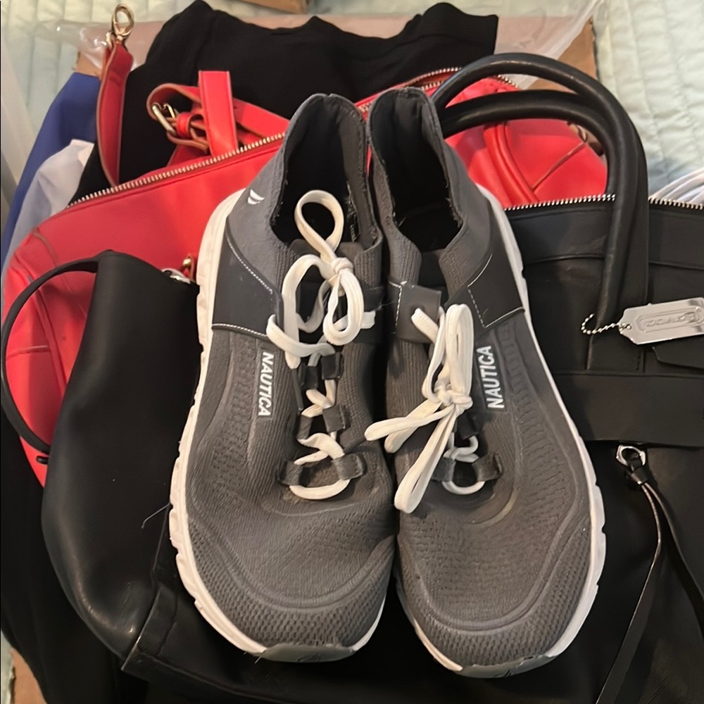 Nautica Women's Charcoal and White Sneakers